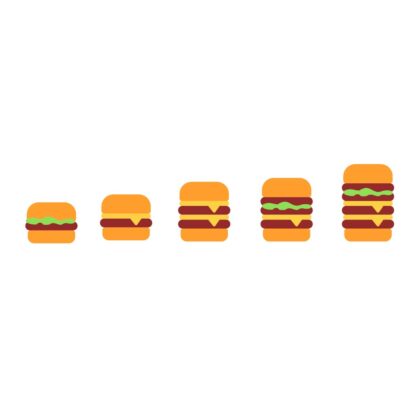 Burger Evolution Vector Set - 5-Stage Food Icon